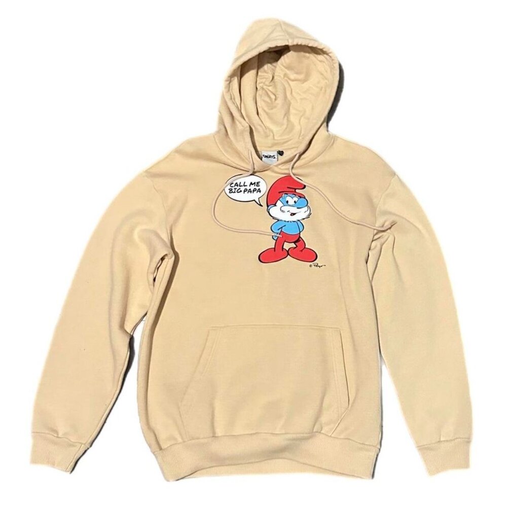 Smurfs Men's Cream and Tan Hoodie
